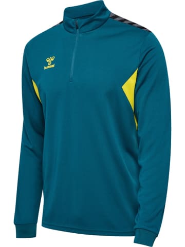 Hummel Trainingsjacke "Hmlauthentic Half Zip Sweat" in Blau