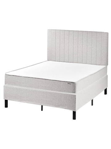 Beliani Doppelbett COUNTESS  in Grau/Braun - (W) 121 x (H) 114 x (L) 201 cm