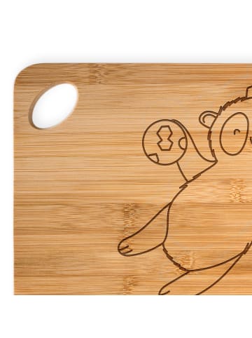 Mr. & Mrs. Panda Frühstücksbrettchen Panda Handball spielen ohne... in Braun