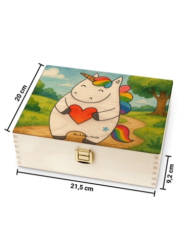 Mr. & Mrs. Panda Teebox Einhorn Herz Design ohne Spruch in Weiß