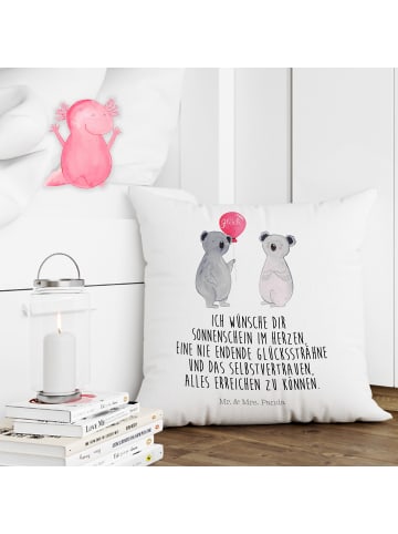 Mr. & Mrs. Panda 40 x 40 Kissen Koala Luftballon mit Spruch in Weiß
