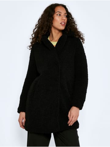 Noisy may Langer Kunstfell Teddy Mantel NMGABI in Schwarz