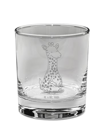 Mr. & Mrs. Panda Whiskey Glas Giraffe Zufrieden ohne Spruch in Transparent