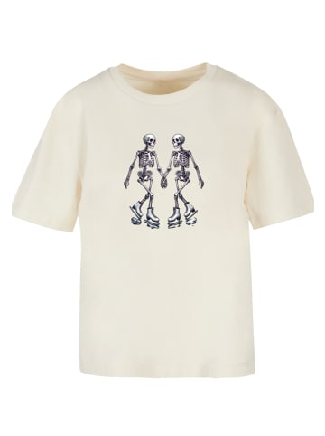 F4NT4STIC Tee Skelettpaar Eislaufen Valentinstagsgeschenk in Whitesand