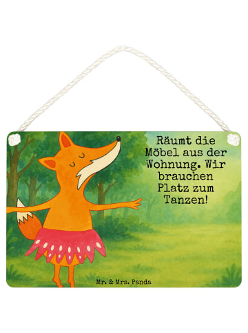 Mr. & Mrs. Panda Schild Fuchs Ballerina Design mit Spruch in Weiß
