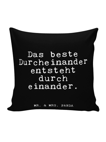 Mr. & Mrs. Panda Kopfkissen 40x40 Das beste Durcheinander entste... in Schwarz