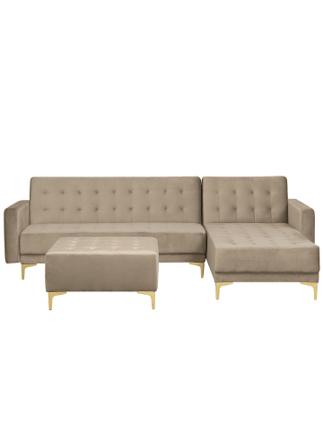 Beliani 2-tlg Modulsofa ABERDEEN in Beige/Gold