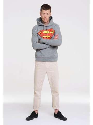 Logoshirt Kapuzenpullover DC – Superman Logo in grau