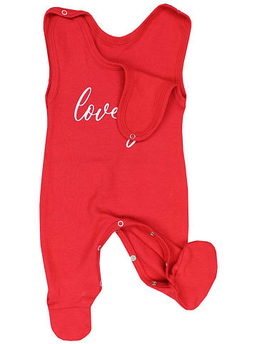 TupTam Baby Strampler mit Aufdruck Spruch 5er Pack in rot/weiß