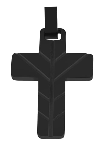 Adeliás Unisex Anhänger – Kreuz Kreuzanhänger aus Edelstahl in schwarz