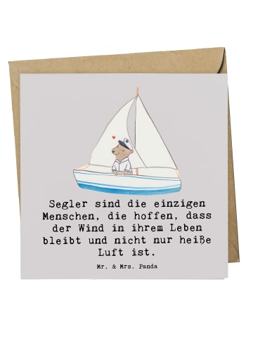Mr. & Mrs. Panda Deluxe Karte Segeln Lebenswind mit Spruch in Grau Pastell