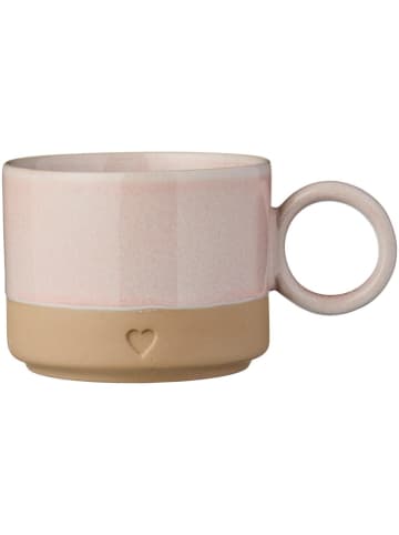 IB Laursen Keramik Tasse mit Henkel Heart in rosa