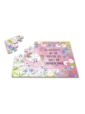 Mr. & Mrs. Panda Puzzle Einhorn Nacht mit Spruch in Rot Pastell