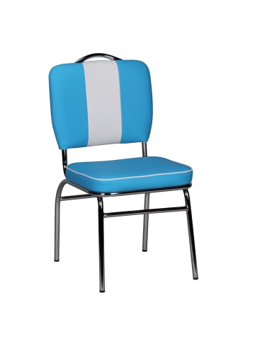 KADIMA DESIGN Retro Küchenstuhl - Bequemes Sitzen im 50er-Jahre Stil in Blau