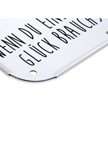 Mr. & Mrs. Panda Wandbild Blume Kleeblatt mit Spruch in Weiß