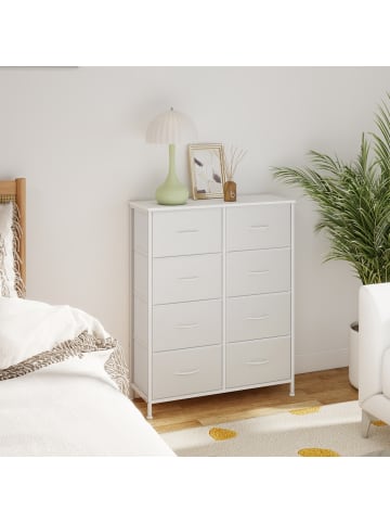SONGMICS Kommode Bellah in Weiß - (B)76.7 x (H)95.2 x (T)30 cm