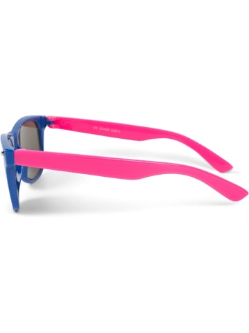 styleBREAKER Nerd Sonnenbrille in Blau-Pink / Blau verspiegelt