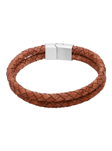 Steel_Art Herrenarmband Lederarmband Hanno in cognac