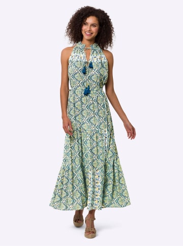 Heine Druckkleid in blaugrün-gelb-bedruckt