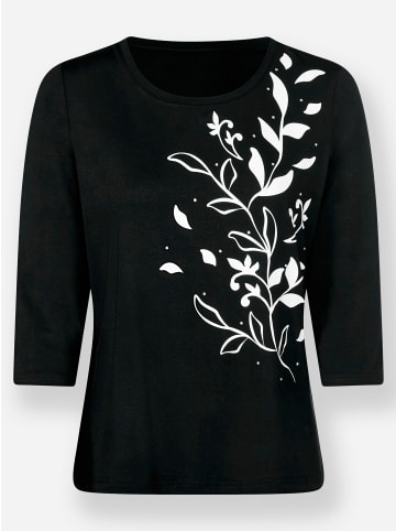 WITT WEIDEN 3/4-Arm-Shirt in schwarz-ecru-bedruckt