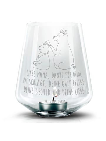 Mr. & Mrs. Panda Teelichthalter Bär Kind mit Spruch in Transparent