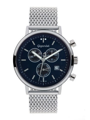 Gigandet Quarzuhr Chronograph "CLASSICO" in Silber/Blau