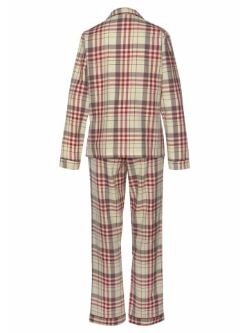 H.I.S Pyjama in bordeaux-kariert-creme