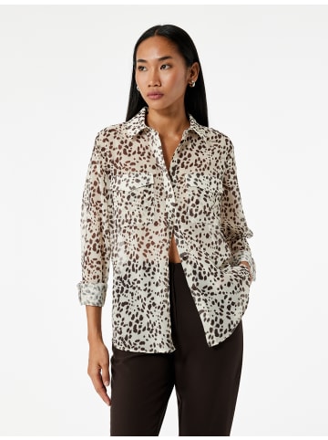 KOTON SHIRTS LS in Ekru Gemustert