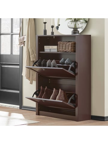 SoBuy Schuhkipper in Braun - (B)80 x (H)110 x (T)24cm