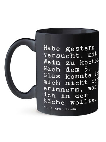 Mr. & Mrs. Panda Tasse Habe gestern versucht, mit... mit Spruch in Schwarz