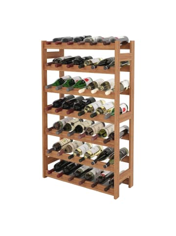 relaxdays Weinregal in Natur - (B)63 x (H)102 x (T)25 cm