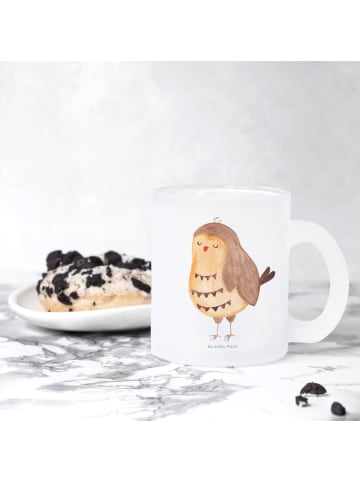 Mr. & Mrs. Panda Teetasse Eule Zufrieden ohne Spruch in Transparent