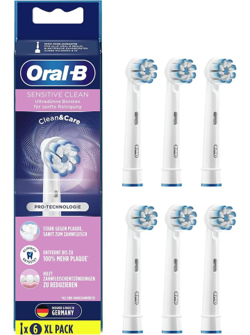 Oral-B Sensitive Clean Aufsteckbürsten elektrische Zahnbürste 6 Stück