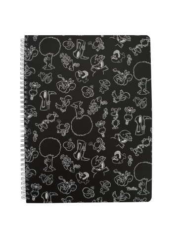 Ralph Ruthe Ralph Ruthe Collegeblock - Allover Notizblock Spiralblock DIN A4 in schwarrz