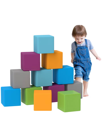 HOMCOM Bausteinset in Grau & Türkis 20L x 20B x 20H cm