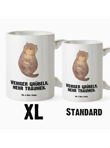 Mr. & Mrs. Panda Pott Otter Muschel mit Spruch in Weiß