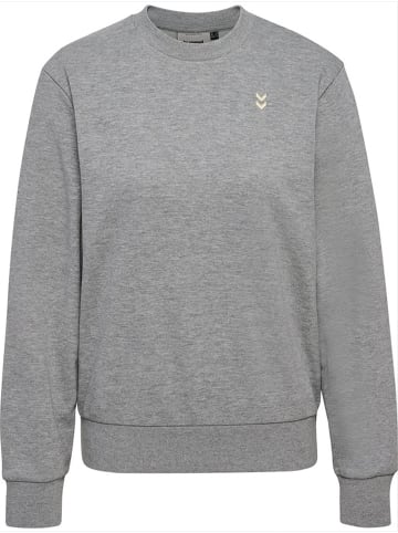 Hummel Sweatshirt mit Stickerei und Rundhals in Grau
