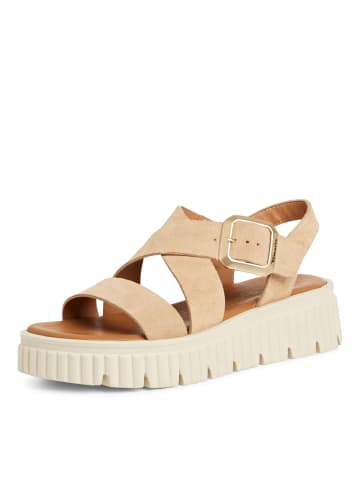 Tamaris Plateau Sandaletten in Beige