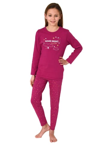 NORMANN Schlafanzug langärmlige Pyjama - 74241 in beere