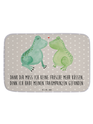 Mr. & Mrs. Panda Badvorleger Frosch Liebe mit Spruch in Grau Pastell