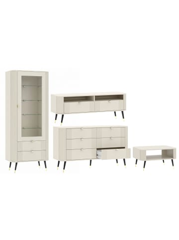 Feldmann-Wohnen Wohnzimmer-Set Onyx 4-teilig Kaschmir 434,8 / 60 / 192,4cm