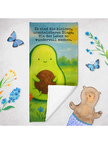 Mr. & Mrs. Panda Duschtuch Avocado Kern Design mit Spruch in Weiß