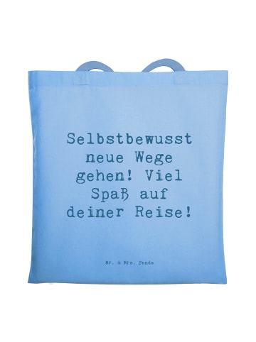 Mr. & Mrs. Panda Tasche Spruch Alleine Reisen unternehmen mit Sp... in Sky Blue