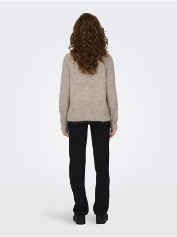 JACQUELINE de YONG Strickpullover Hoher Kragen Langarm in Grau-3