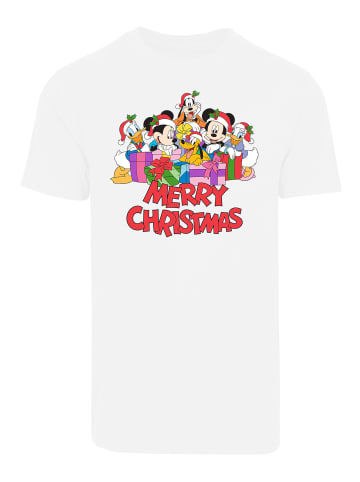 F4NT4STIC T-Shirt Disney Micky Maus Merry Christmas in weiß