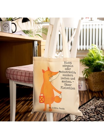 Mr. & Mrs. Panda Tote Bag Fuchs Laterne Design mit Spruch in Weiß