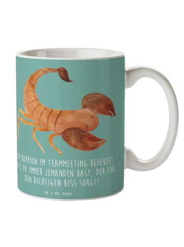 Mr. & Mrs. Panda Kaffeetasse Skorpion Biss mit Spruch in Meeresbrise