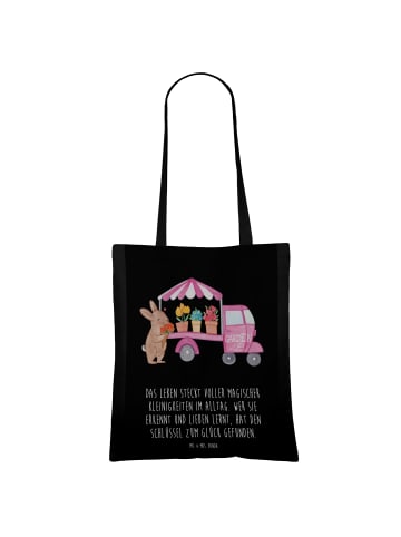 Mr. & Mrs. Panda Shopping Tasche Osterhase Blumenwagen mit Spruch in Schwarz