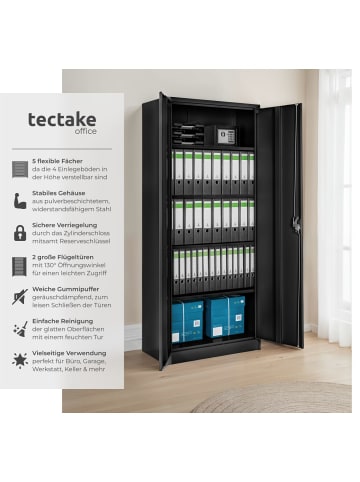 tectake Werkzeugschrank aus pulverbeschichtetem Stahl, 180 x 80 x 40 cm