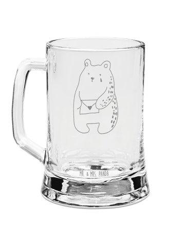 Mr. & Mrs. Panda Gravur Bierkrug Bär Vermissen ohne Spruch in Transparent
